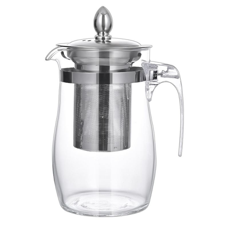 Ceainic din sticlă rezistent la căldură pentru ceai cu flori, separare ceai-apă, stil Kung Fu, filtru din oțel inoxidabil 304, model nou