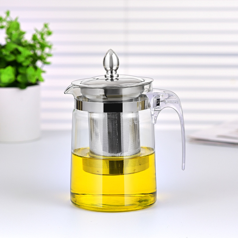 Ceainic din sticlă rezistent la căldură pentru ceai cu flori, separare ceai-apă, stil Kung Fu, filtru din oțel inoxidabil 304, model nou