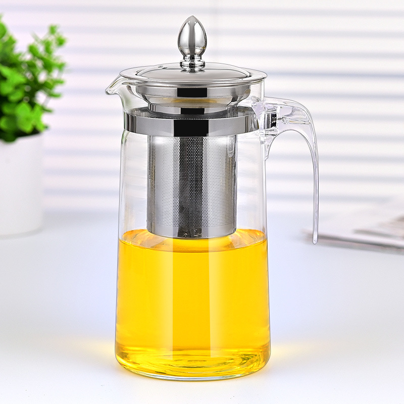 Ceainic din sticlă rezistent la căldură pentru ceai cu flori, separare ceai-apă, stil Kung Fu, filtru din oțel inoxidabil 304, model nou
