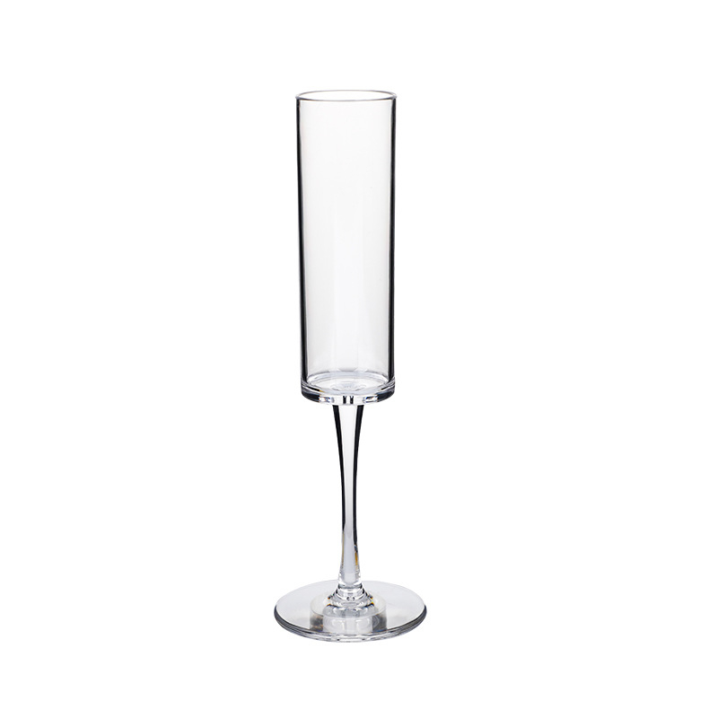 Pahar de șampanie din acril, design creativ, înalt pentru uz casnic, plastic negru transparent, rezistent la căderi, pahar de bar pentru cocktail, cadou