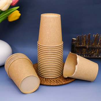 Pahar de unică folosință din hârtie kraft, mare, grosime extra, 201-300 ml, izolat, pentru ceai și lapte, uz casnic și comercial