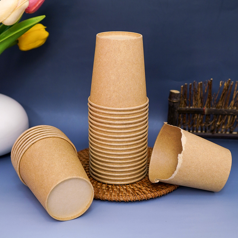 Pahar de unică folosință din hârtie kraft, mare, grosime extra, 201-300 ml, izolat, pentru ceai și lapte, uz casnic și comercial