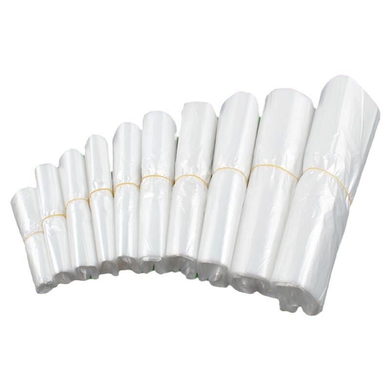 Sac de plastic alb, de unică folosință, transparent, pentru ambalare la livrare