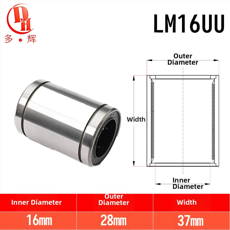 LM séria lineárnych ložísk (LM3UU–LM40UU) z ložovej ocele