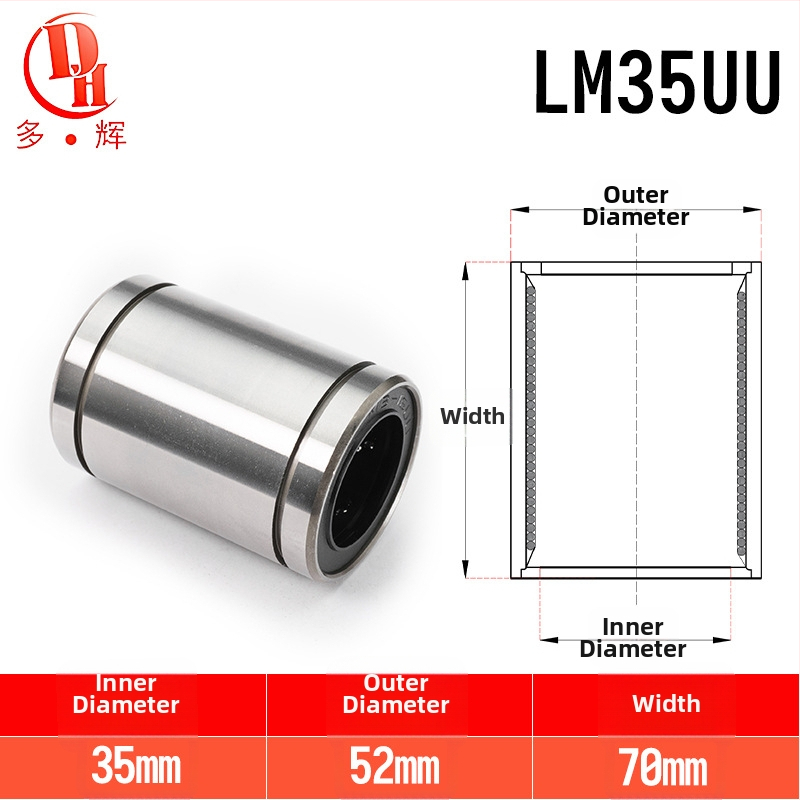 LM séria lineárnych ložísk (LM3UU–LM40UU) z ložovej ocele