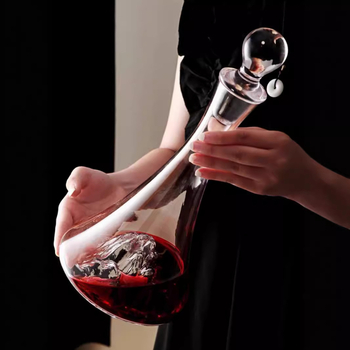 Decanter Waterfall Blue Mountain din cristal, bază Jinshan iceberg, pentru hoteluri și cluburi cu logo personalizat