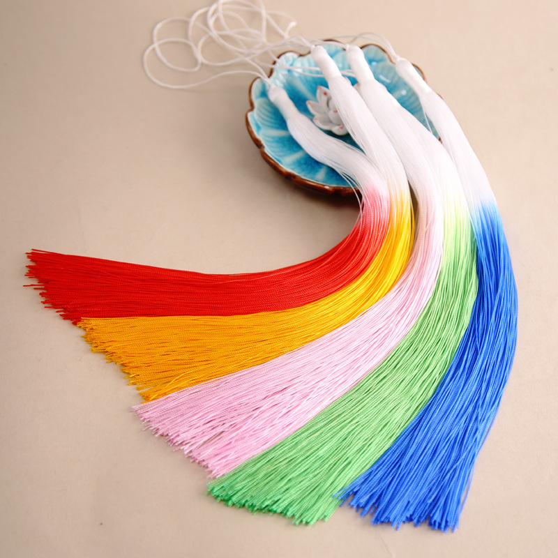 30 cm ciucuri din Poliester gradient, stil antic, prelungiți, pentru îmbrăcăminte și decor de scenă, nod chinezesc