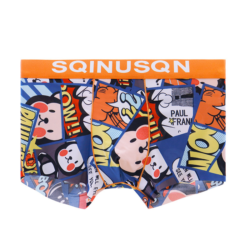 Novi stil muških gaćica od ledene svile, sladak i razigran dizajn, prozračan, tankog otiska boxer briefs