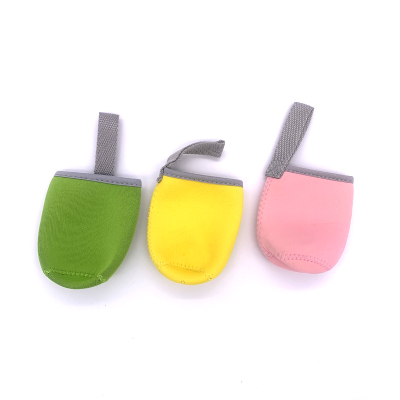 Manșon mini izolat din pânză pentru pahare din sticlă și plastic, cu șnur