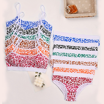 Set din bumbac cu sutien sport pentru fete, cupe fixe, 12–16 ani