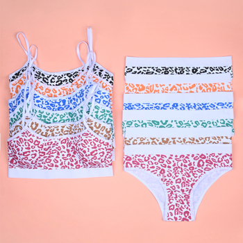 Set din bumbac cu sutien sport pentru fete, cupe fixe, 12–16 ani