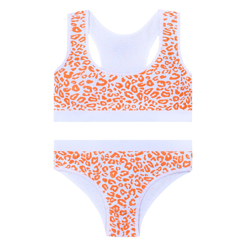 Set din bumbac cu sutien sport pentru fete, cupe fixe, 12–16 ani
