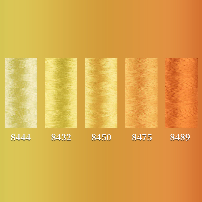 Fir de broderie din mătase artificială Sakura Brand 120D/2, set de culori în degrade pentru broderie manuală și pe mașină