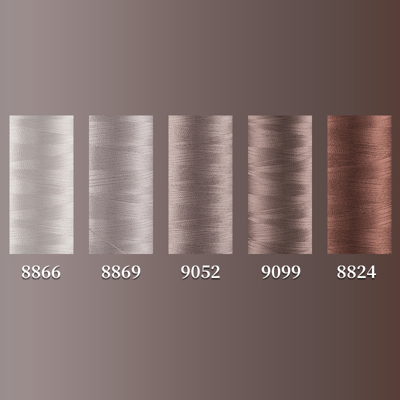 Fir de broderie din mătase artificială Sakura Brand 120D/2, set de culori în degrade pentru broderie manuală și pe mașină