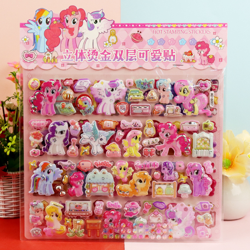 Jiubelle Autocolante pentru copii, 2 straturi, 3D – Kuromi, Melody, Sanrio, Capibara, Labubu, Autocolante cu bule
