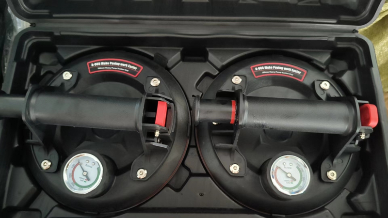 Qituo Pompa de vacuum cu ventuză de 8 inch, pornire/opriție electrică, pompă de manipulare grea pentru plăci din sticlă, calitate industrială