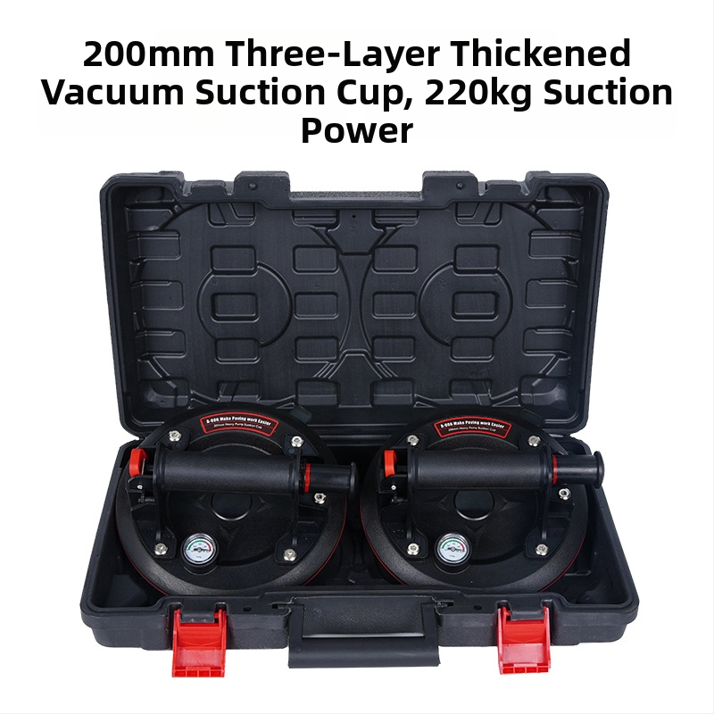 Qituo Pompa de vacuum cu ventuză de 8 inch, pornire/opriție electrică, pompă de manipulare grea pentru plăci din sticlă, calitate industrială