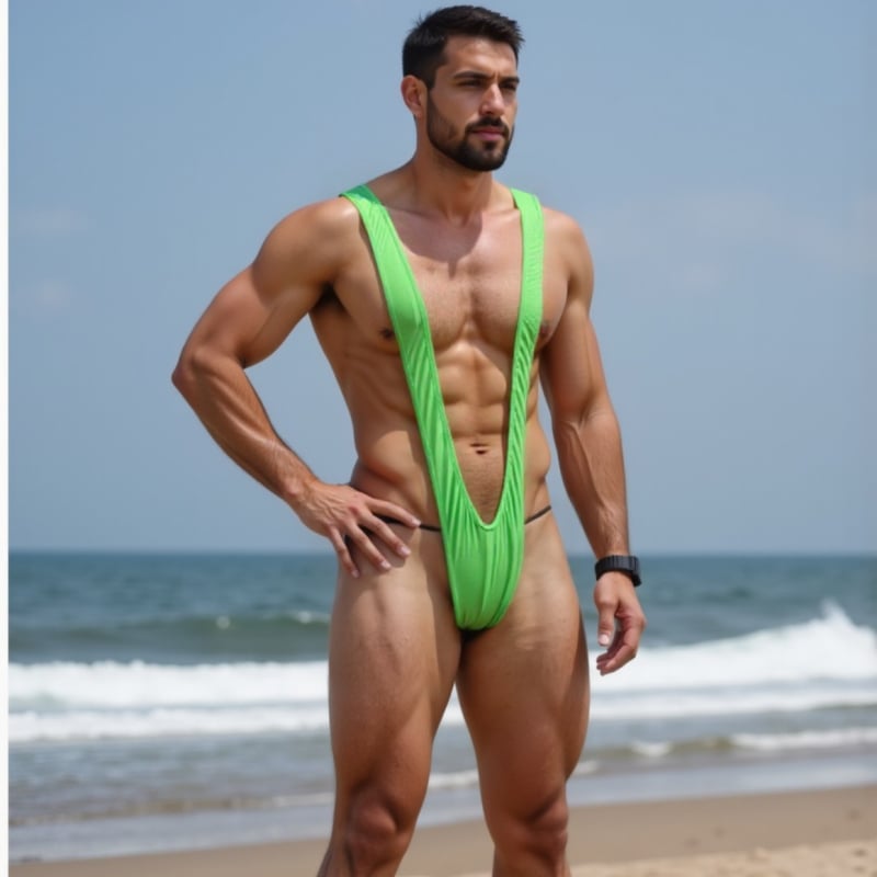 Férfiaknak szexi fehérnemű: V‑formájú pántos egyrészes bodysuit, rugalmas, thong stílus