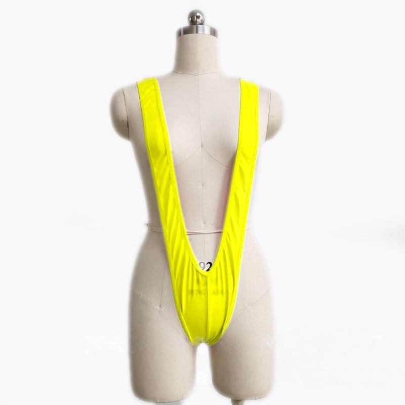 Férfiaknak szexi fehérnemű: V‑formájú pántos egyrészes bodysuit, rugalmas, thong stílus