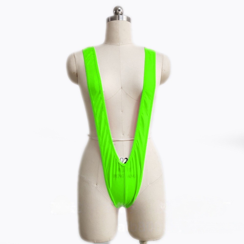 Férfiaknak szexi fehérnemű: V‑formájú pántos egyrészes bodysuit, rugalmas, thong stílus