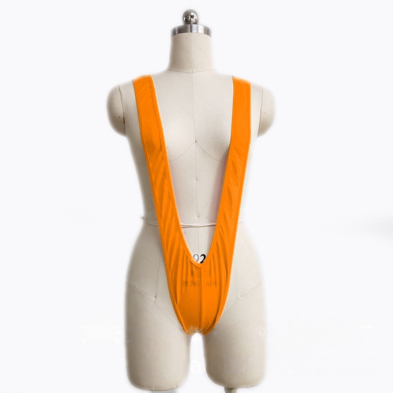 Férfiaknak szexi fehérnemű: V‑formájú pántos egyrészes bodysuit, rugalmas, thong stílus