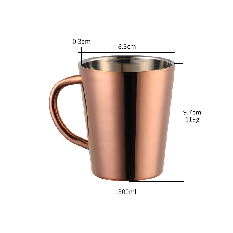 Чаша от 304 неръждаема стомана с двойна изолация, 300 ml за кафе и чай