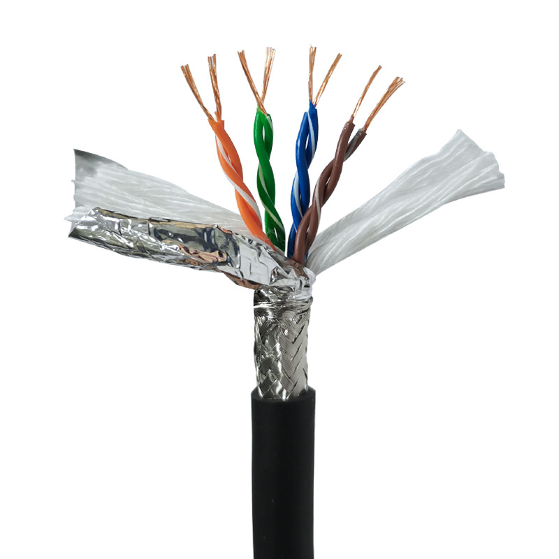Cat5/Cat6/Cat7 двойно екраниран индустриален Ethernet кабел за машини, устойчив на смущения, маслоустойчив, устойчив на огъване, гъвкав драг чейн