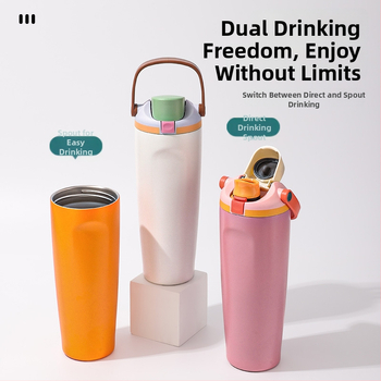Cană izolată din oțel inoxidabil, capacitate 30 oz, pentru exterior, bidon sport portabil cu blocare