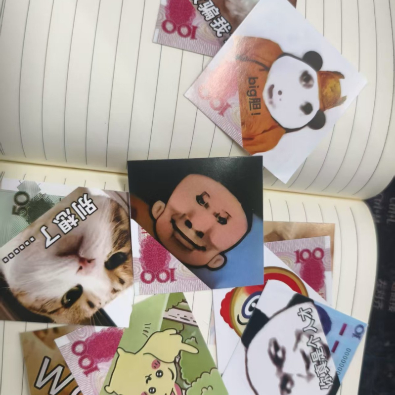 Ziua păcălelilor de 1 aprilie: semn de carte cu câine 2D, foi de notițe, stil anime, design abstract de nișă