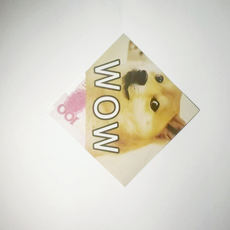 Ziua păcălelilor de 1 aprilie: semn de carte cu câine 2D, foi de notițe, stil anime, design abstract de nișă