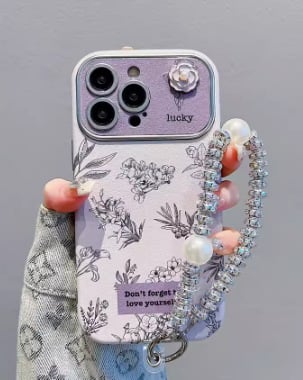 TPU πίσω θήκη με σχέδια λουλουδιών σε στυλ Instagram για iPhone 11–14 Pro και Pro Max