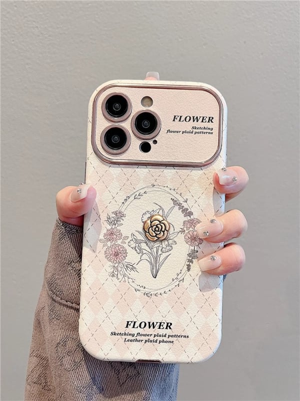 TPU πίσω θήκη με σχέδια λουλουδιών σε στυλ Instagram για iPhone 11–14 Pro και Pro Max