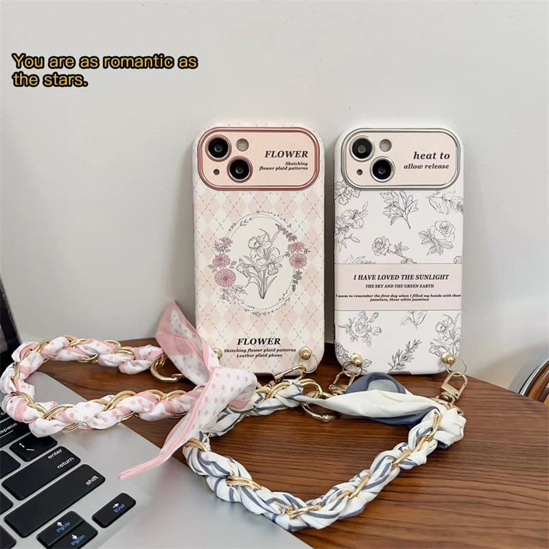 TPU πίσω θήκη με σχέδια λουλουδιών σε στυλ Instagram για iPhone 11–14 Pro και Pro Max