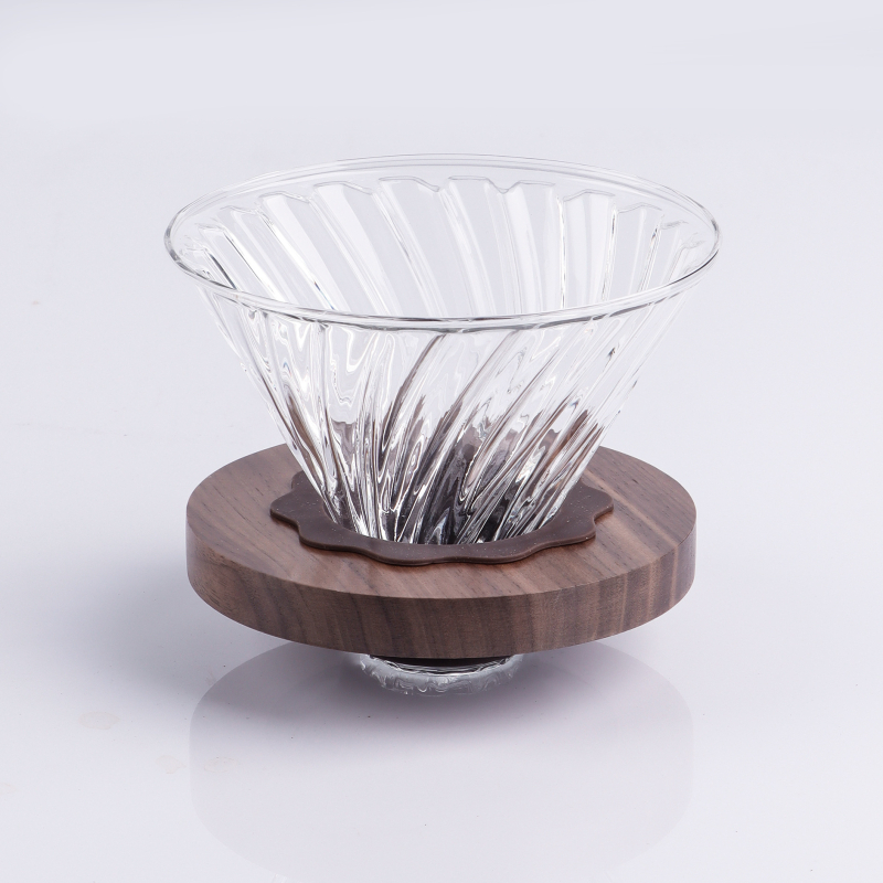 Cană de cafea pour-over cu model diamant obsidian în nor, sticlă rezistentă la temperatură, cu scară de măsurare
