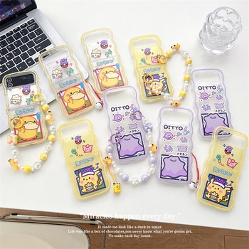 TPU maska s valovitim uzorkom i anime motivom za Samsung Galaxy Z Flip5/4/3