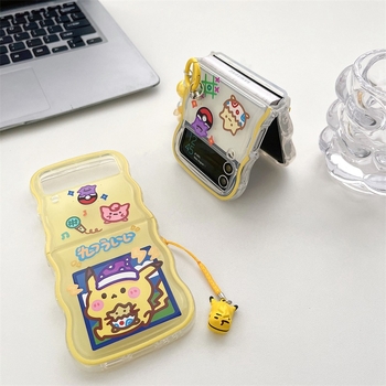 TPU maska s valovitim uzorkom i anime motivom za Samsung Galaxy Z Flip5/4/3