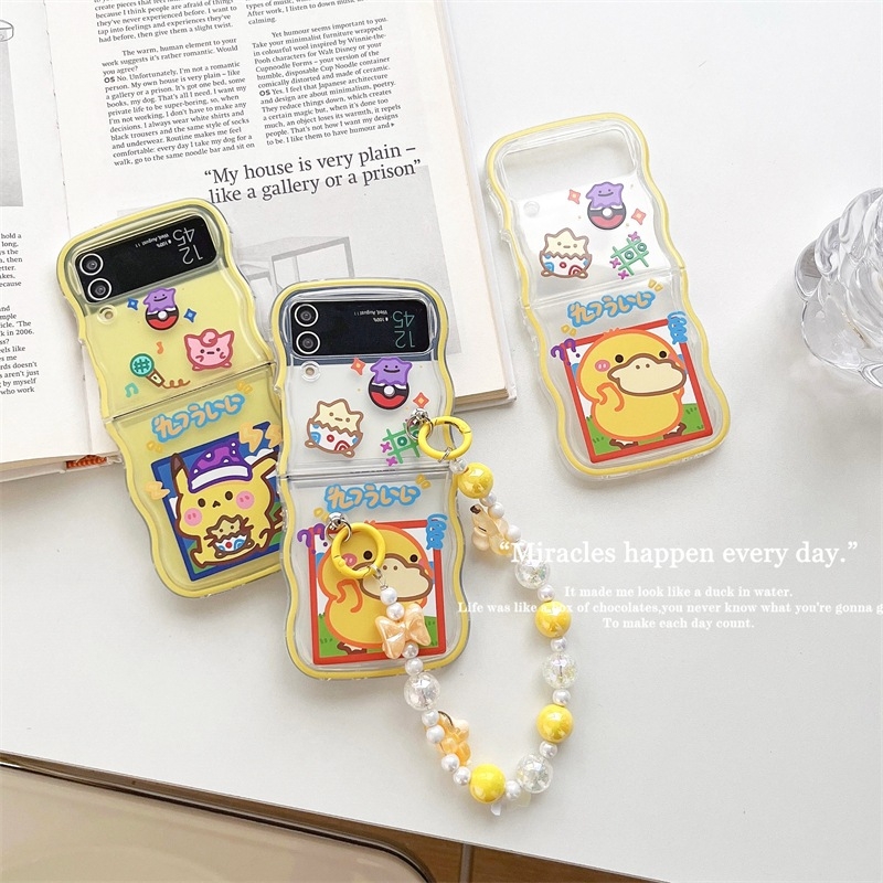 TPU maska s valovitim uzorkom i anime motivom za Samsung Galaxy Z Flip5/4/3