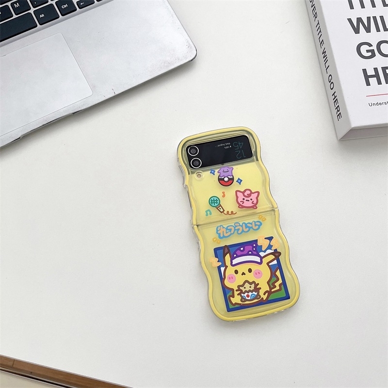 TPU maska s valovitim uzorkom i anime motivom za Samsung Galaxy Z Flip5/4/3