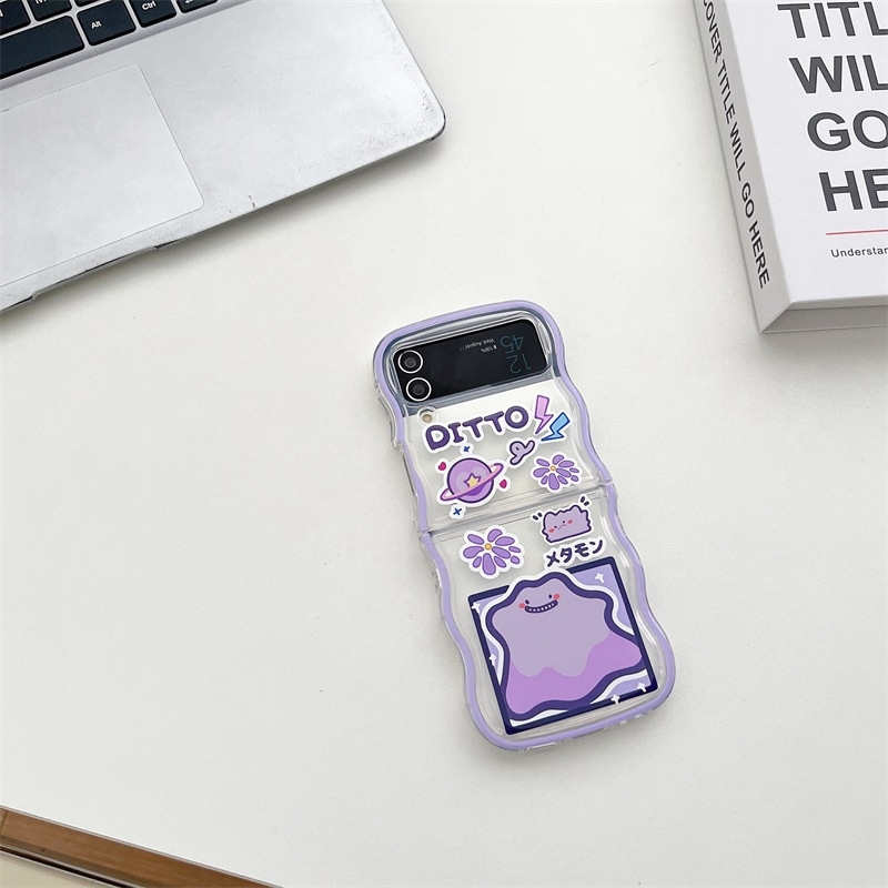 TPU maska s valovitim uzorkom i anime motivom za Samsung Galaxy Z Flip5/4/3