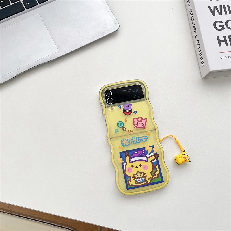 TPU maska s valovitim uzorkom i anime motivom za Samsung Galaxy Z Flip5/4/3
