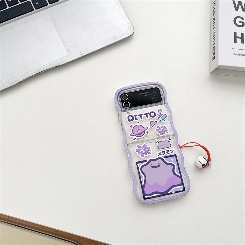 TPU maska s valovitim uzorkom i anime motivom za Samsung Galaxy Z Flip5/4/3