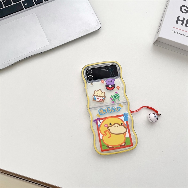 TPU maska s valovitim uzorkom i anime motivom za Samsung Galaxy Z Flip5/4/3