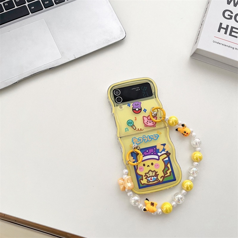 TPU maska s valovitim uzorkom i anime motivom za Samsung Galaxy Z Flip5/4/3