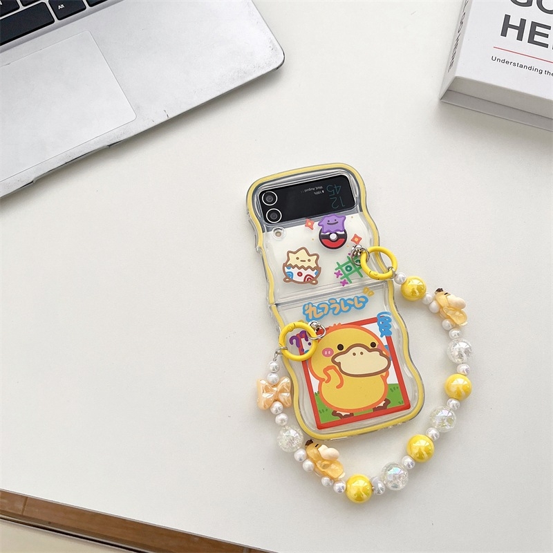 TPU maska s valovitim uzorkom i anime motivom za Samsung Galaxy Z Flip5/4/3