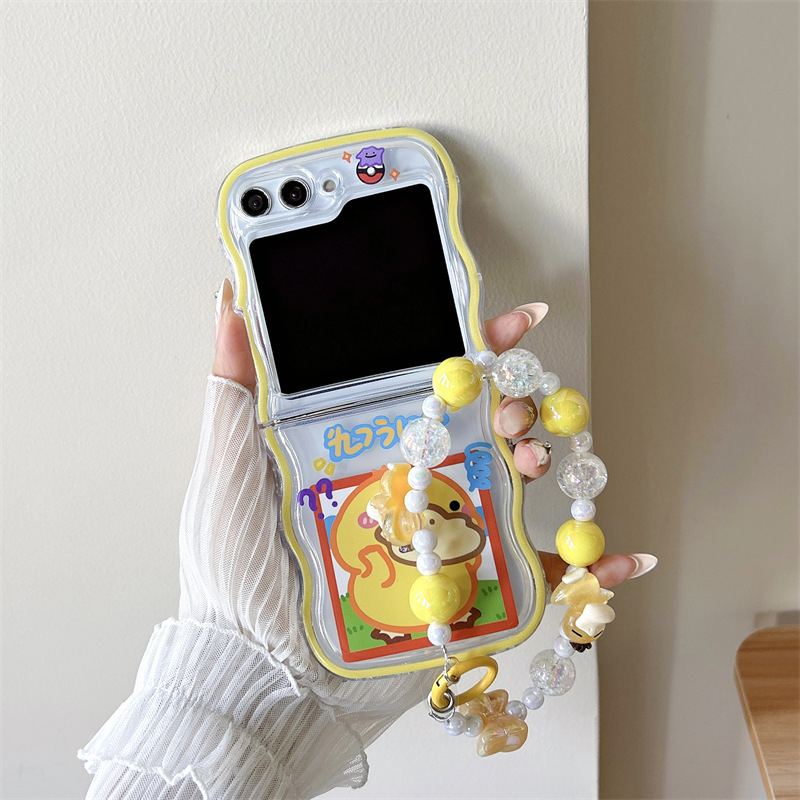 TPU maska s valovitim uzorkom i anime motivom za Samsung Galaxy Z Flip5/4/3