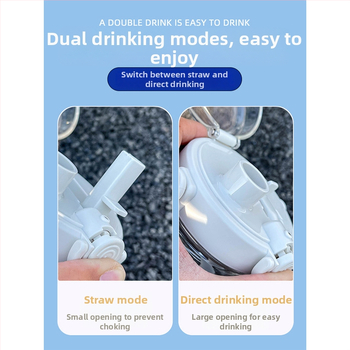 Sticlă de apă din plastic transparent, capacitate 2000 ml, cu pai, portabilă, pentru bărbați, femei și studenți