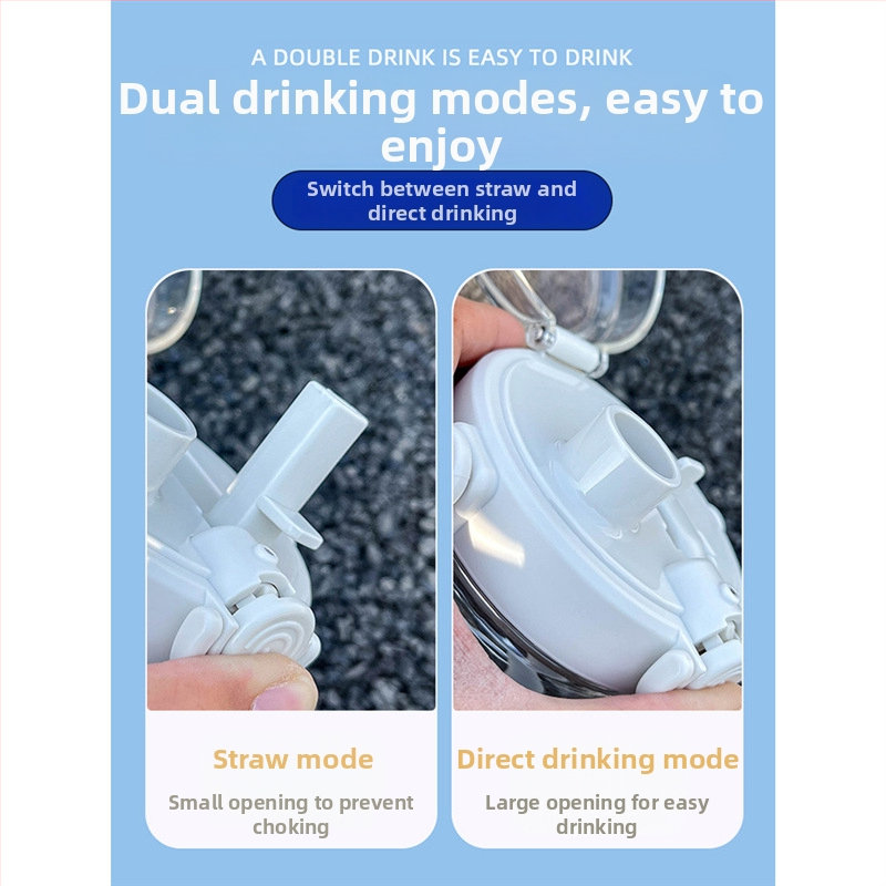 Sticlă de apă din plastic transparent, capacitate 2000 ml, cu pai, portabilă, pentru bărbați, femei și studenți
