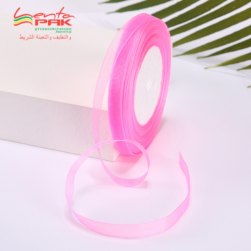 Prozirna organza vrpca, širina 10 mm, duljina 50 jardi