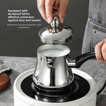 Set din oțel inoxidabil pentru cafea: cești de cafea, ceainic pentru infuzie, moka pot, vas pour-over, ibric turcesc și ustensile de cafea