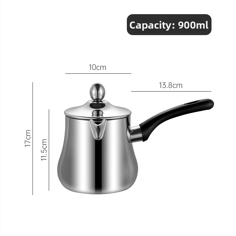 Set din oțel inoxidabil pentru cafea: cești de cafea, ceainic pentru infuzie, moka pot, vas pour-over, ibric turcesc și ustensile de cafea